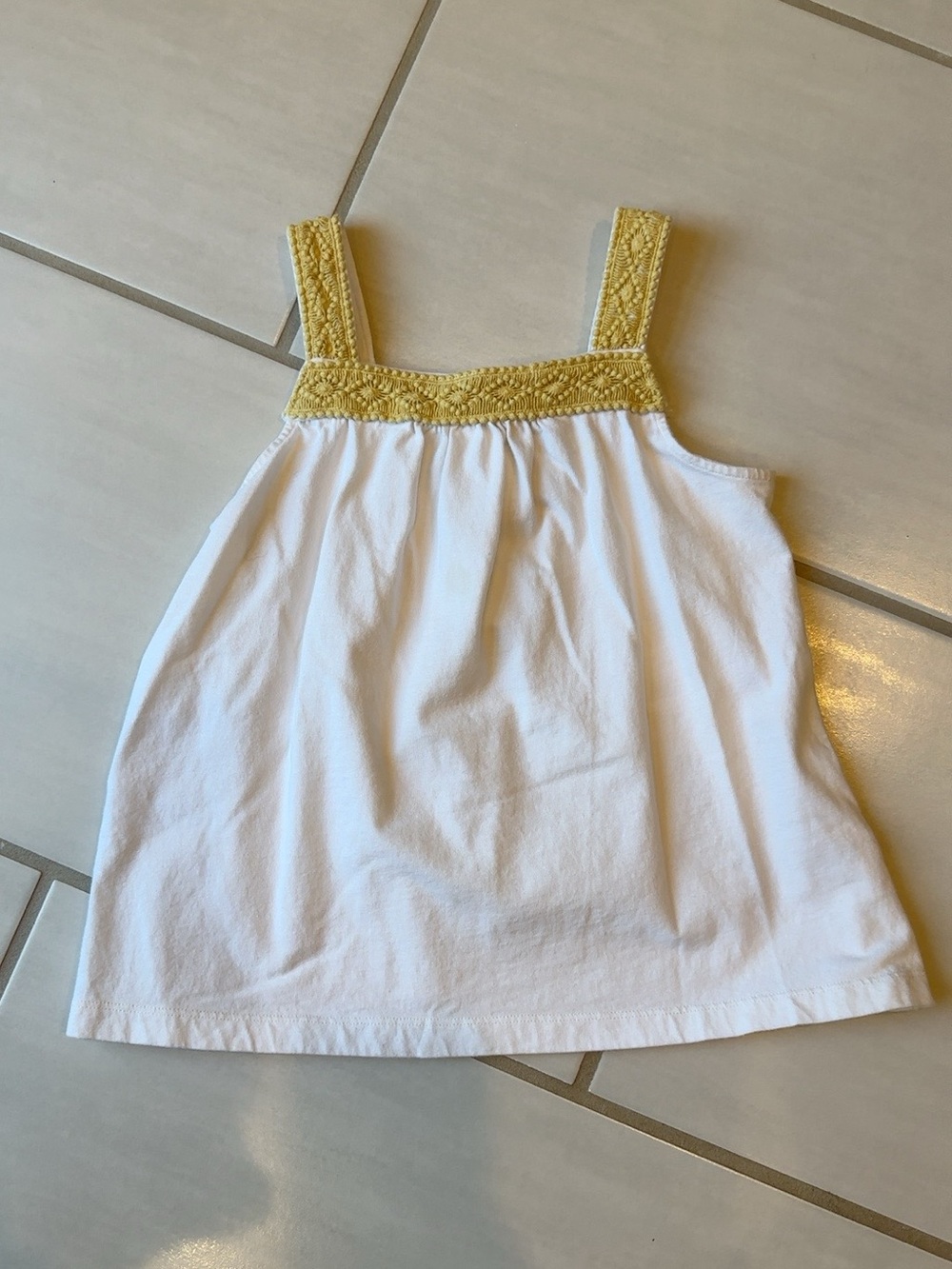 Janie and Jack Girls Size 8 White Crochet Trim Tank Top